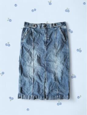 Chaps denim midi skirt